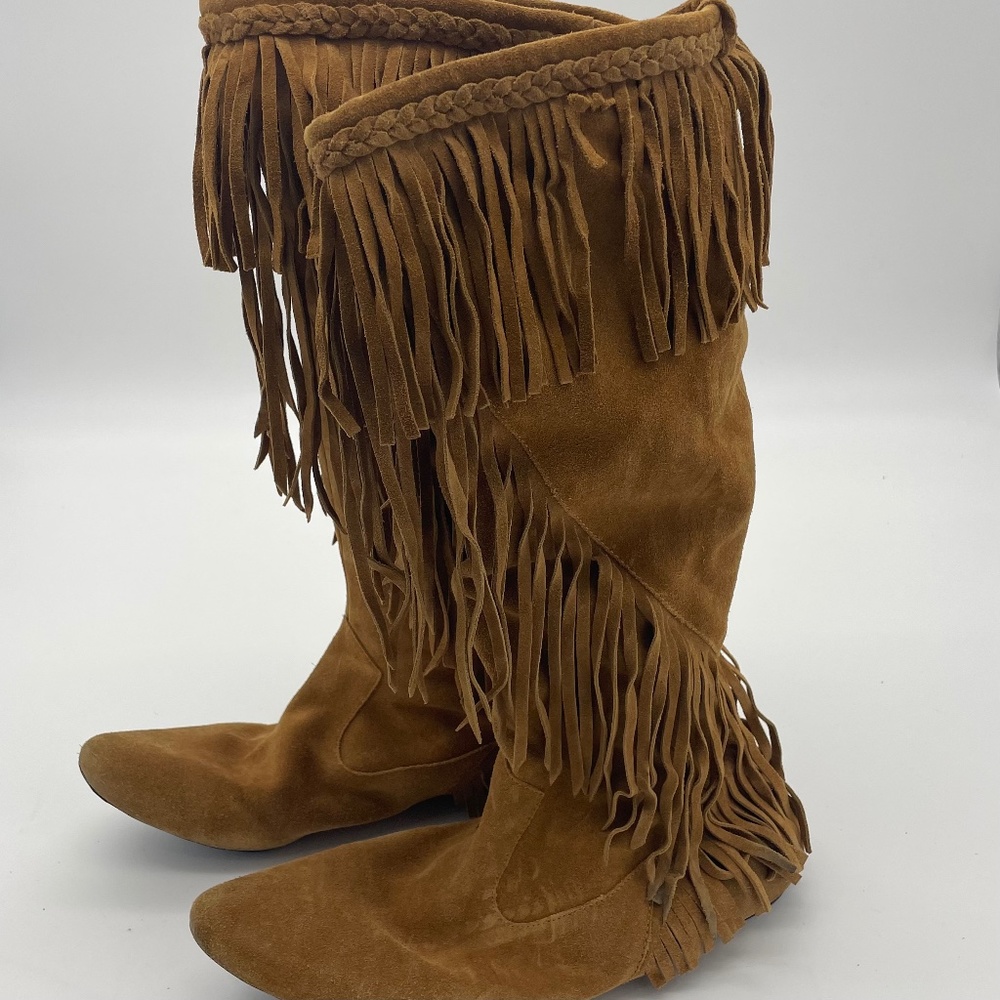 Sam Edelman Utah Fringe Boho Moccasin Boots Size 10M